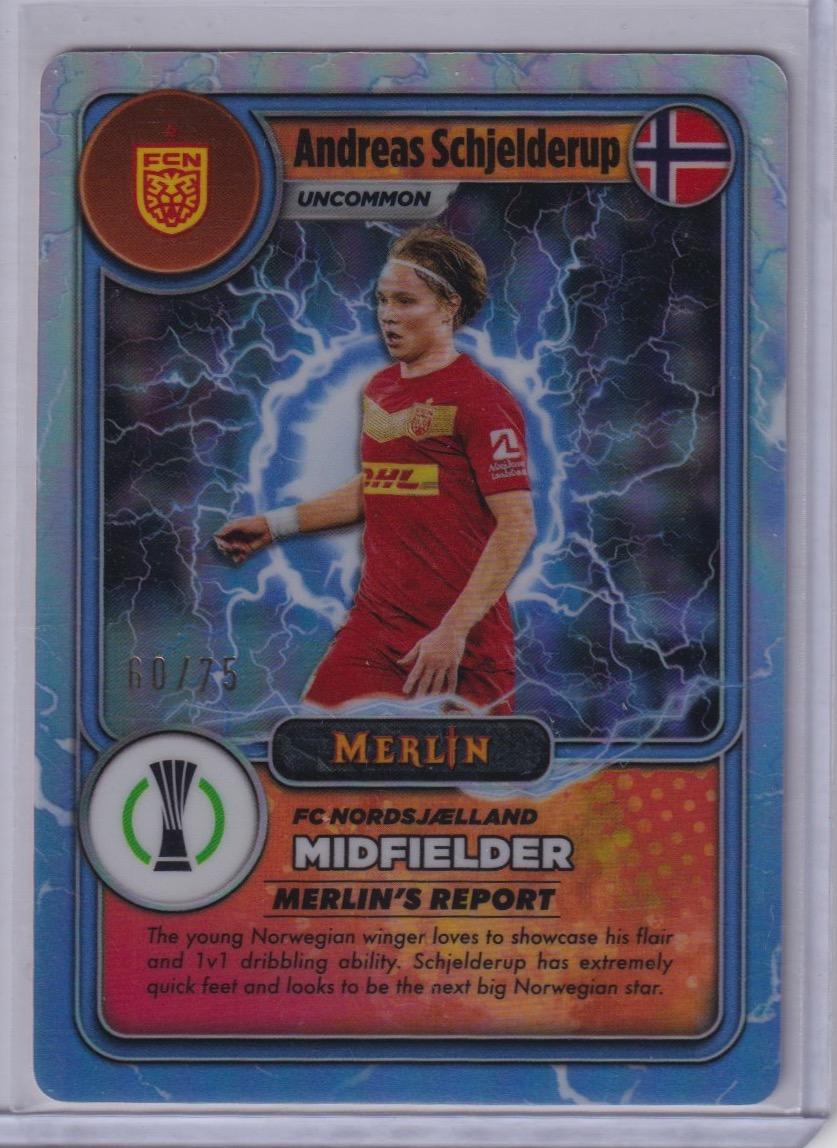 Merlin UEFA Club Competitions #MG-4 Andreas Schjelderup Gamers Blue #/75