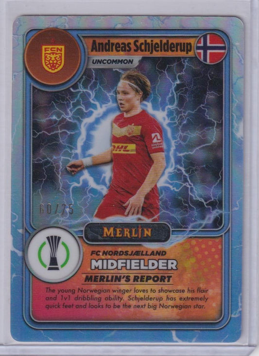 Merlin UEFA Club Competitions #MG-4 Andreas Schjelderup Gamers Blue #/75