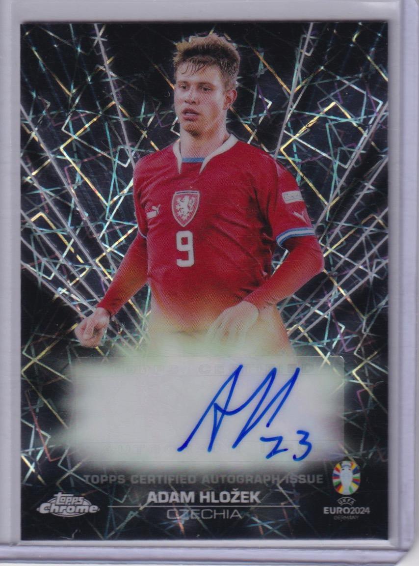 2024 Topps Chrome UEFA EURO #LA-AH Adam Hložek Black Lazer Autographs