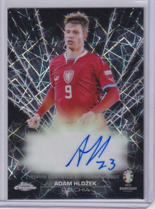 2024 Topps Chrome UEFA EURO #LA-AH Adam Hložek Black Lazer Autographs