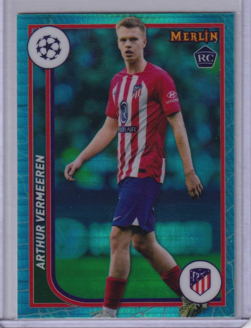 2023-24 Merlin UEFA Club Competitions #112 Arthur Vermeeren Aqua Prism Refractor