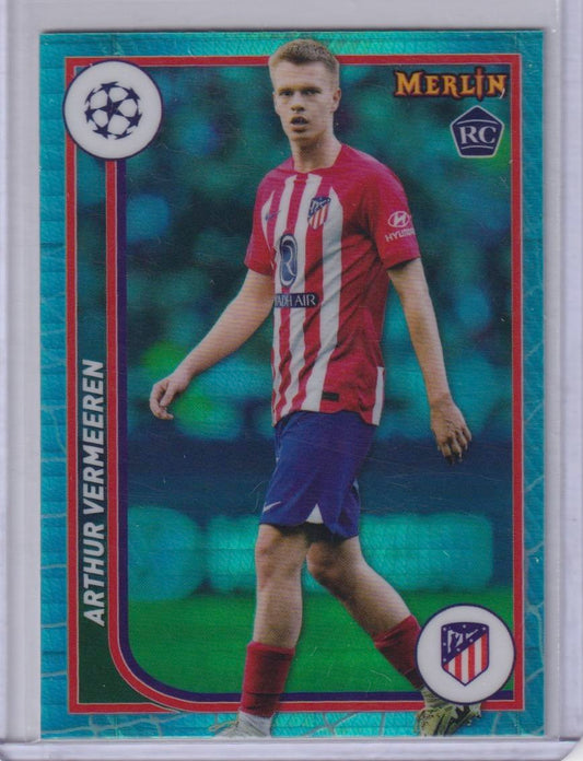 2023-24 Merlin UEFA Club Competitions #112 Arthur Vermeeren Aqua Prism Refractor