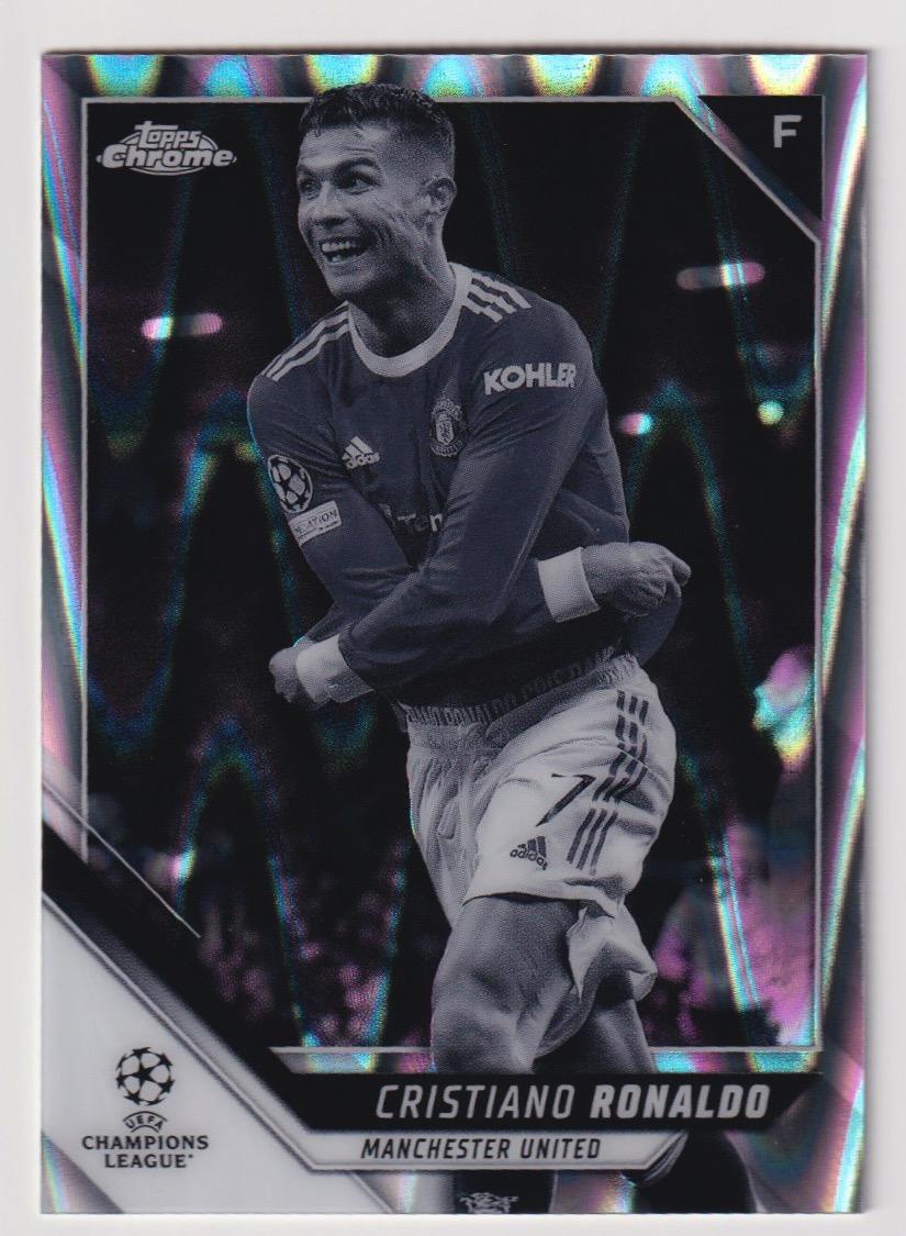 Topps Chrome 2021-2022 Cristiano Ronaldo UCL Card #10 Ray Wave Chrome