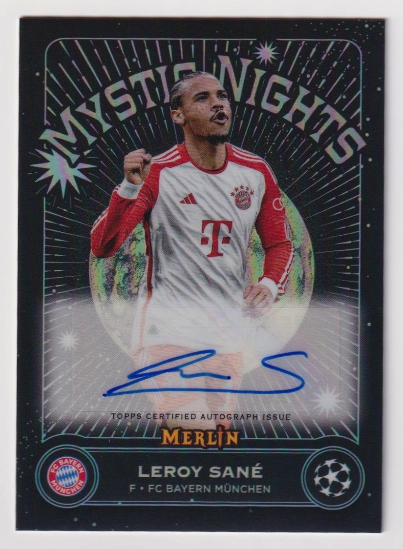 2023-24 Merlin UEFA Club Competitions #MN-LS Leroy Sané Mystic Nights Auto