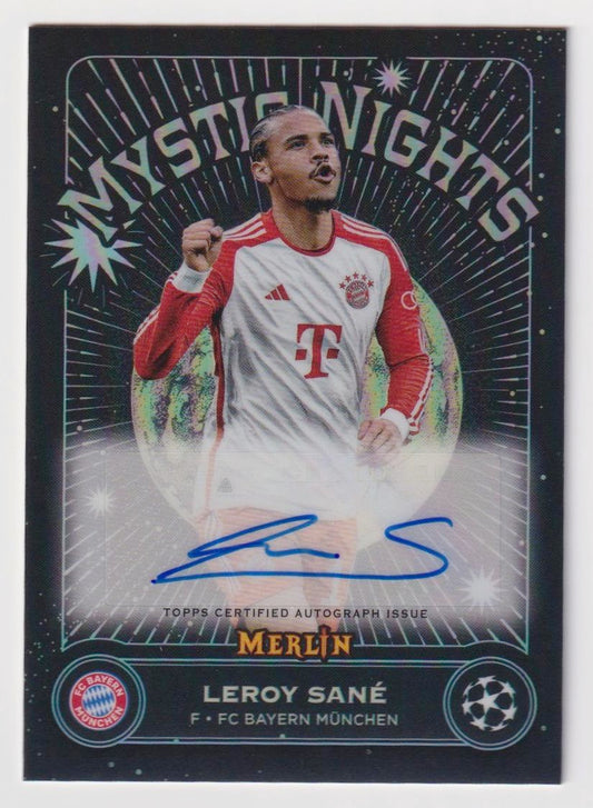 2023-24 Merlin UEFA Club Competitions #MN-LS Leroy Sané Mystic Nights Auto
