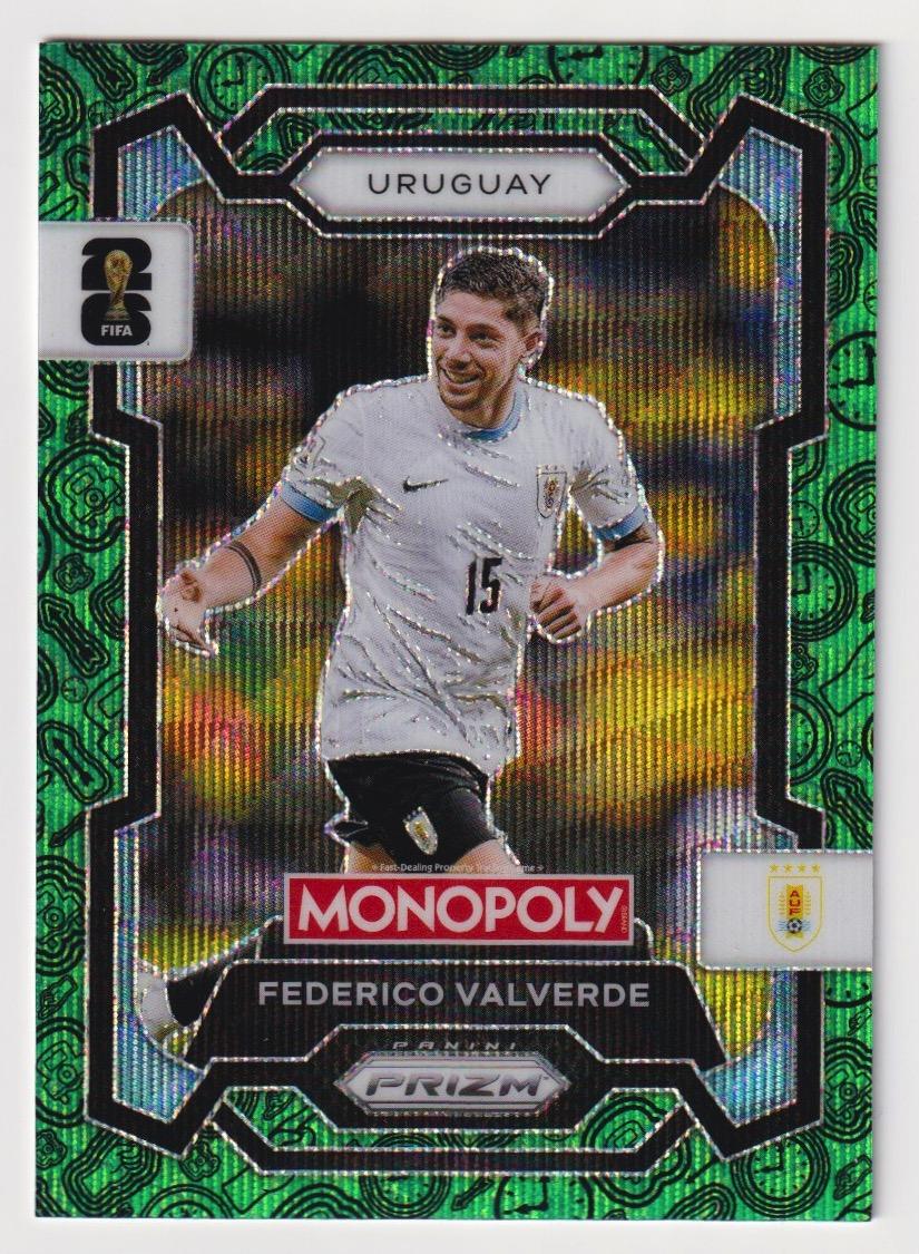 2026 Panini Prizm Monopoly FIFA - Federico Valverde #65 Four Corners Green Wave