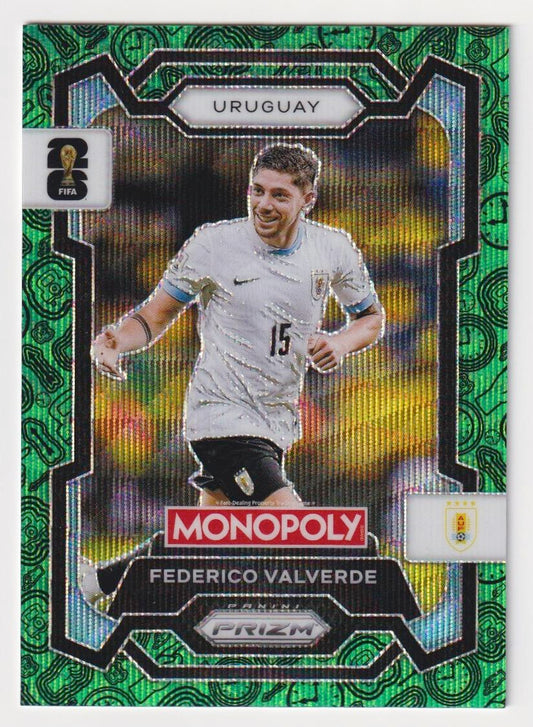 2026 Panini Prizm Monopoly FIFA - Federico Valverde #65 Four Corners Green Wave