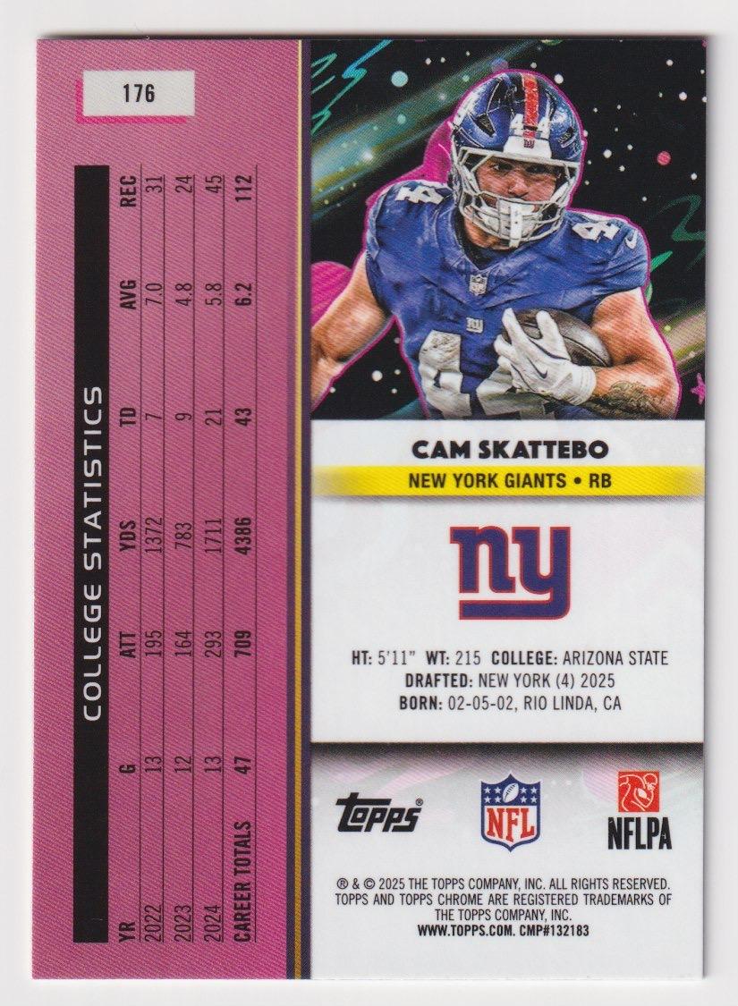 2025 Topps Chrome Cosmic #176 Cam Skattebo