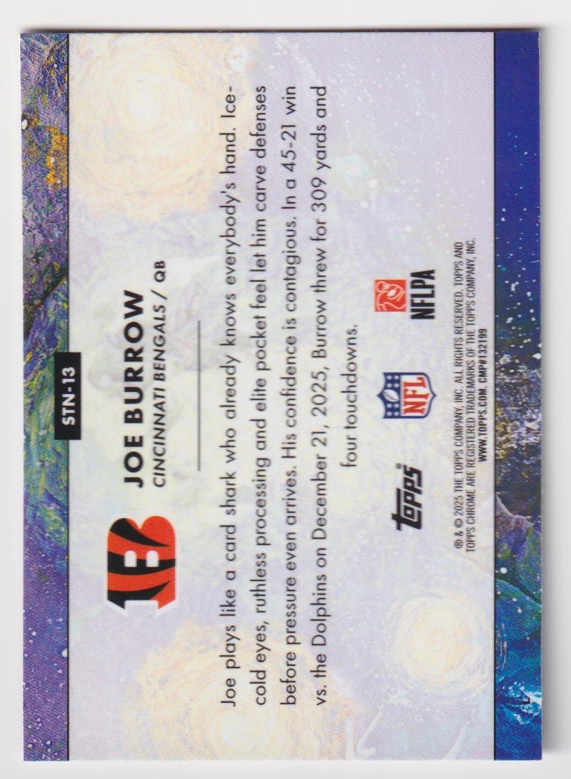 2025 Topps Chrome Cosmic #STN-13 Joe Burrow Stars in the Night