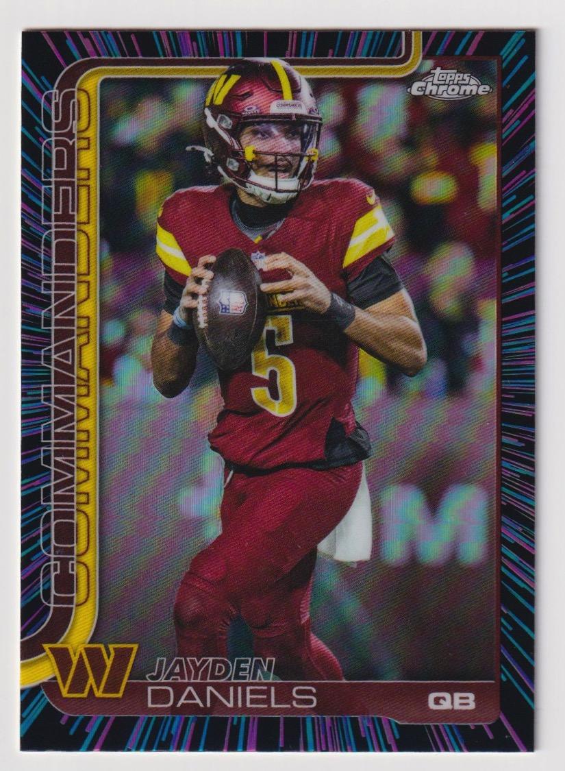 2025 Topps Chrome #295 Jayden Daniels Neon Pulse Refractor