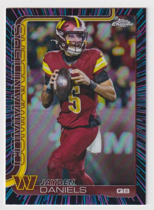 2025 Topps Chrome #295 Jayden Daniels Neon Pulse Refractor
