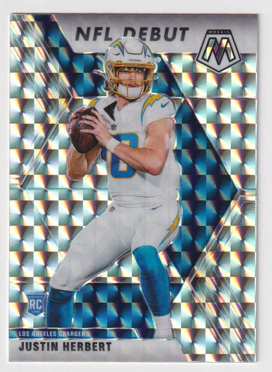 2020 Panini Mosaic #263 Justin Herbert No Huddle Prizm Silver
