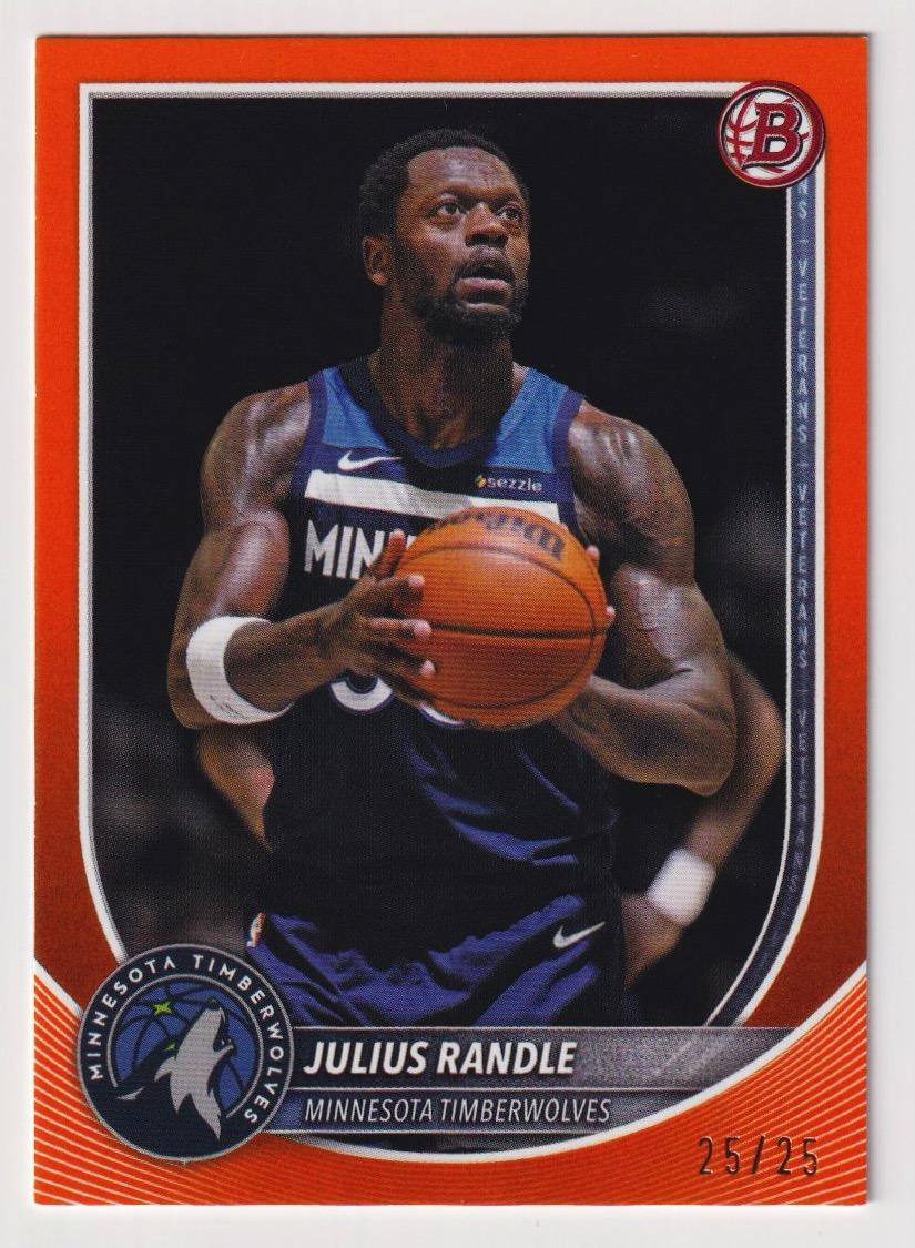 2025-26 Bowman #183 Julius Randle Orange Border #/25 Book End 25