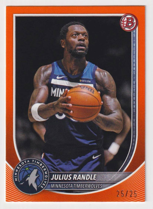 2025-26 Bowman #183 Julius Randle Orange Border #/25 Book End 25