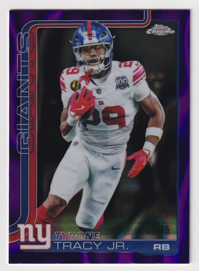 2025 Topps Chrome #228 Tyrone Tracy Jr. Purple Lava #/75