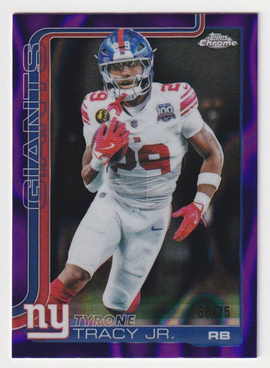 2025 Topps Chrome #228 Tyrone Tracy Jr. Purple Lava #/75
