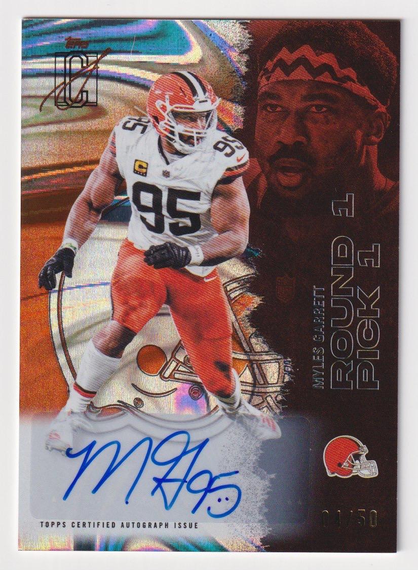 2025 Topps Signature Class #14 Myles Garrett Autographs Orange Lava #/50