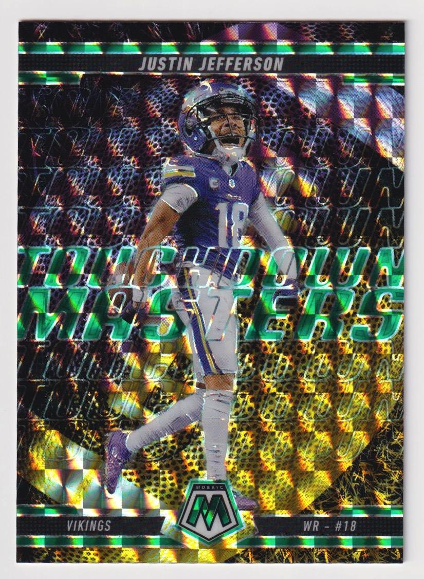 2025 Panini Mosaic #4 Justin Jefferson Touchdown Masters Mosaic Green