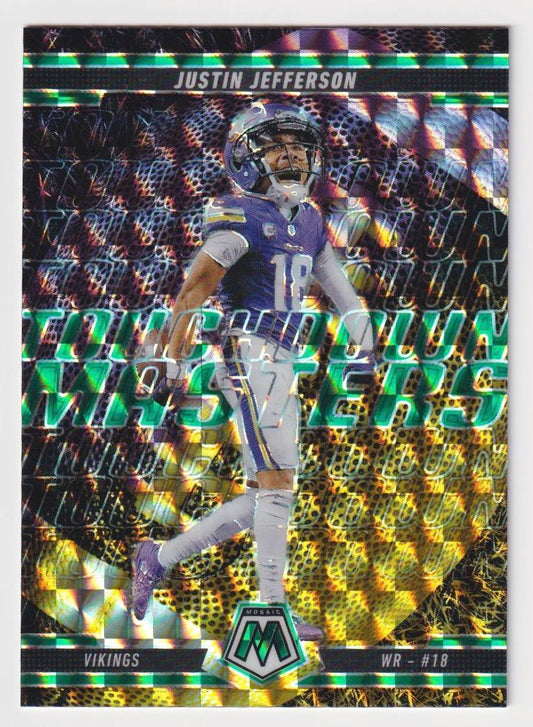 2025 Panini Mosaic #4 Justin Jefferson Touchdown Masters Mosaic Green
