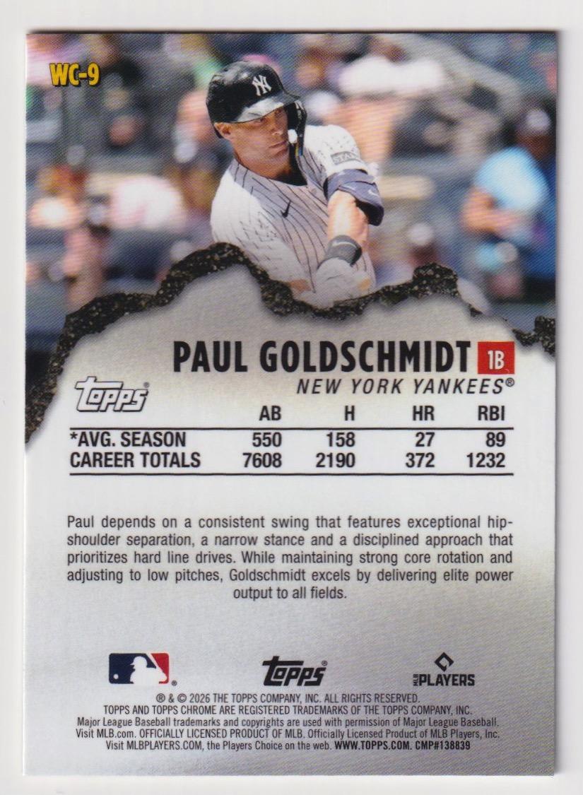 2026 Topps Chrome #WC-9 Paul Goldschmidt Wrecking Crew