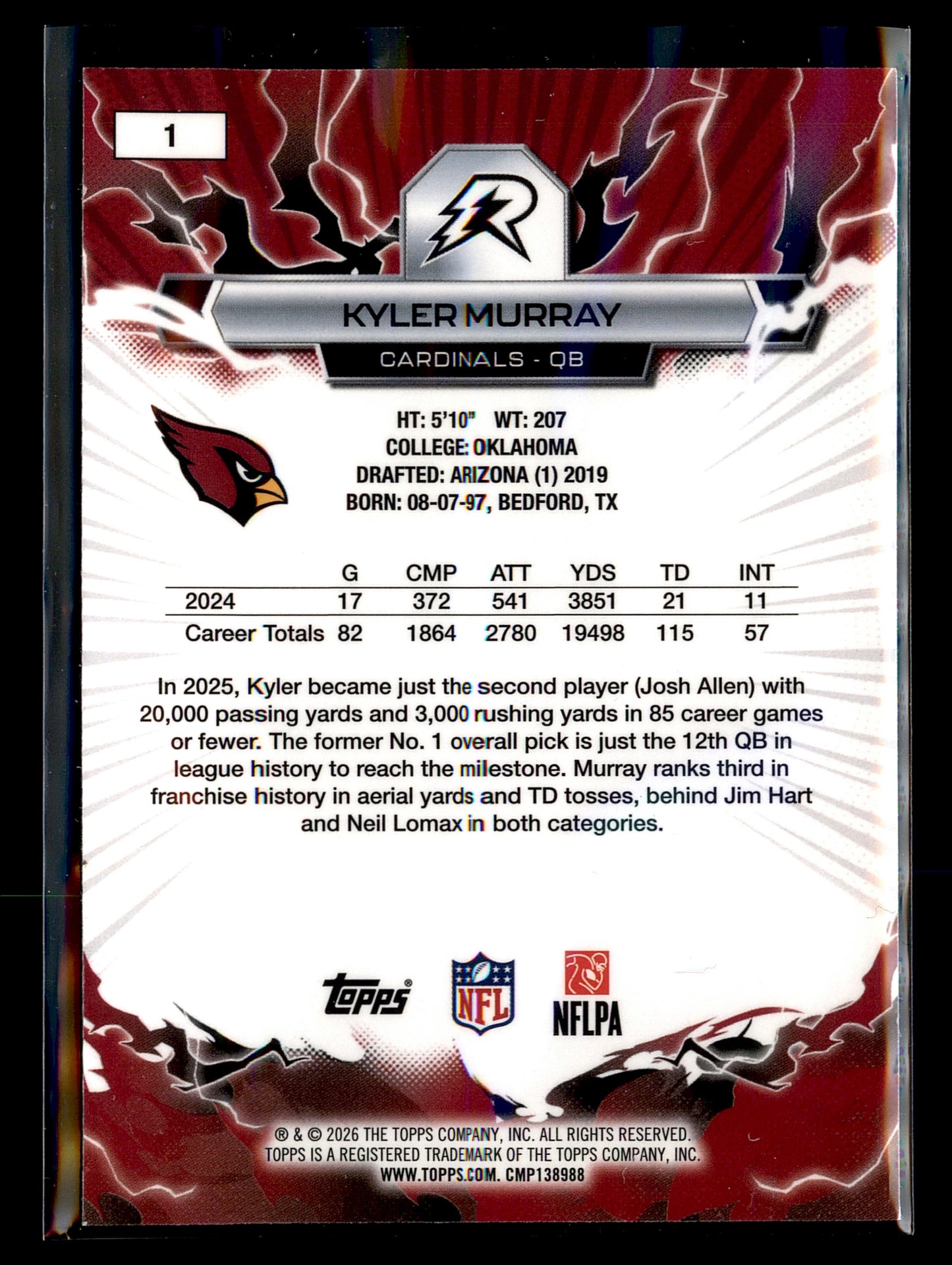 2025 Topps Resurgence #1 Kyler Murray
