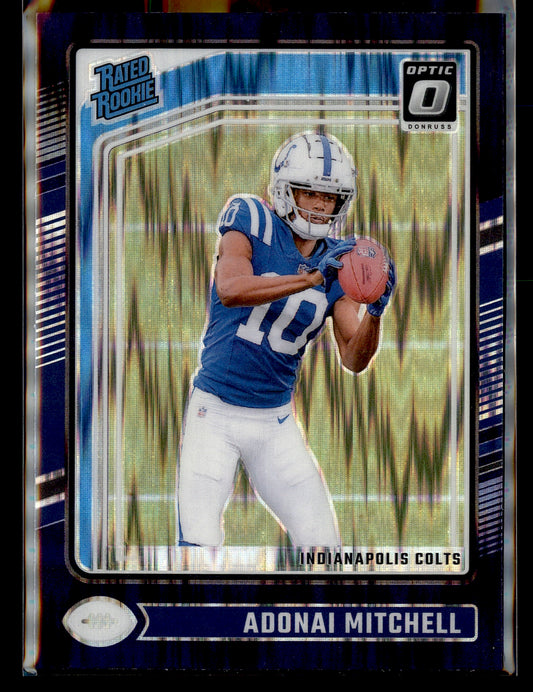 2024 Donruss Optic #203 Adonai Mitchell Purple Shock