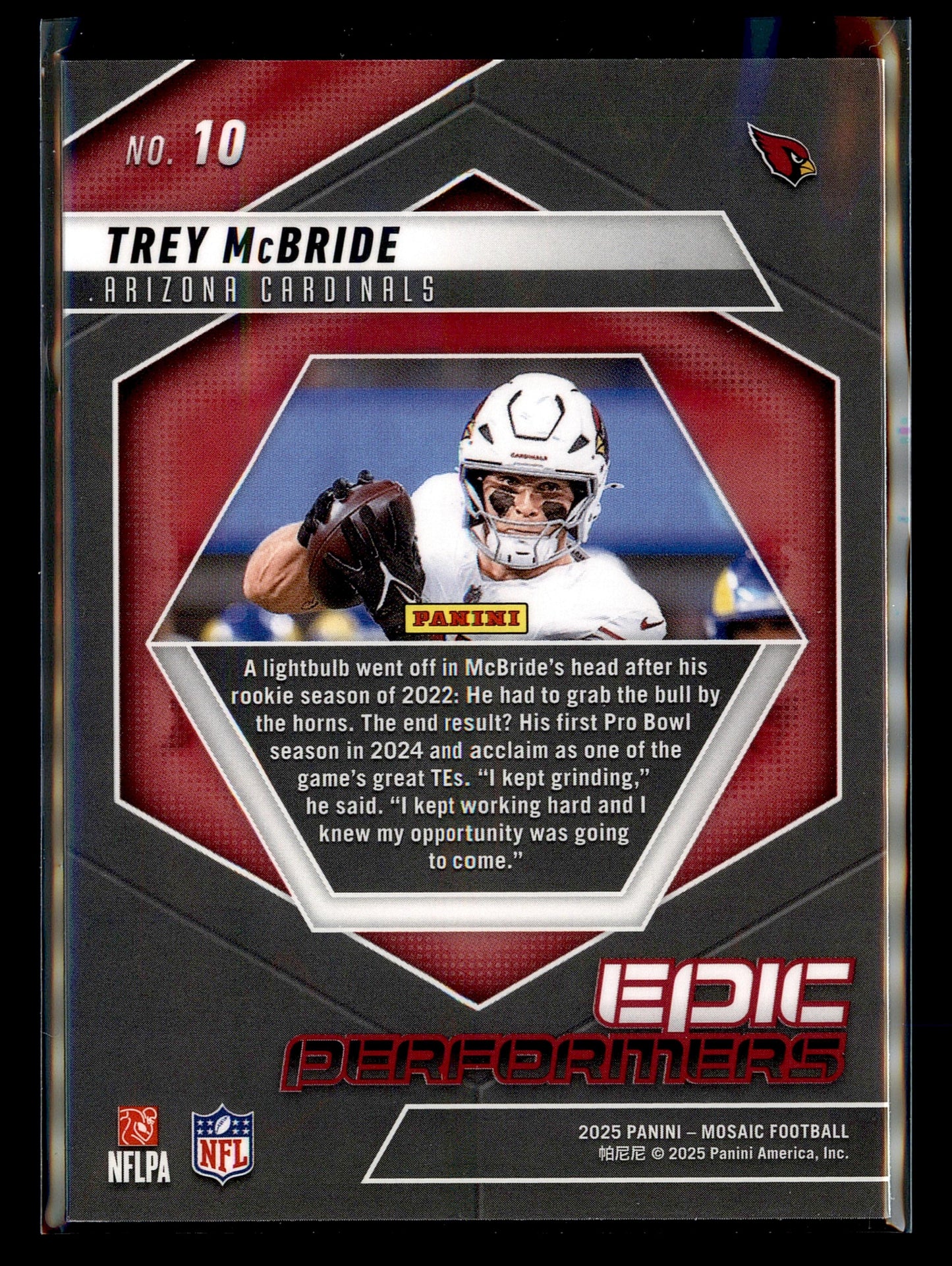 2025 Panini Mosaic #10 Trey McBride Epic Performers