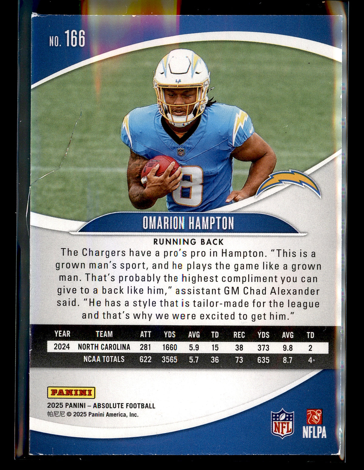 2025 Panini Absolute #166 Omarion Hampton Retail