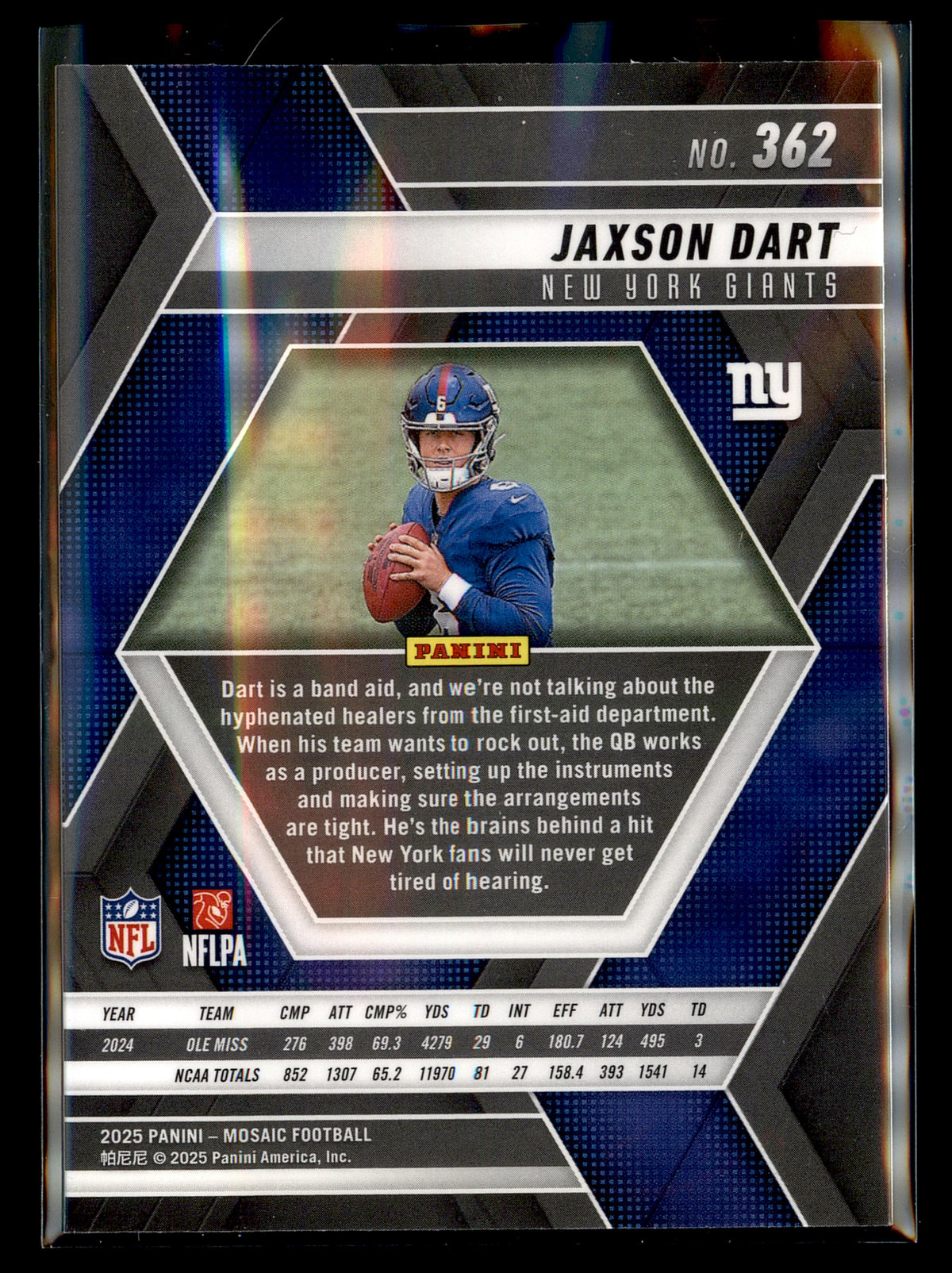 2025 Panini Mosaic #362 Jaxson Dart