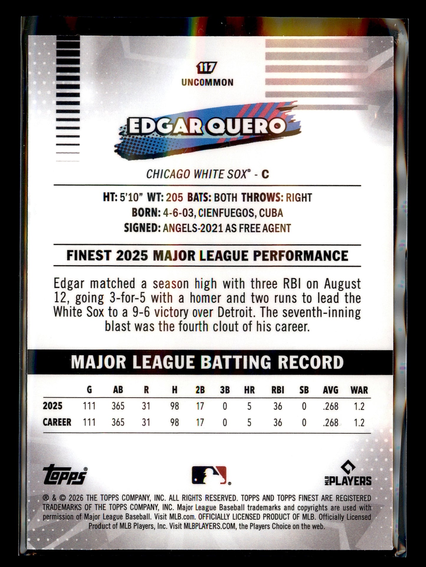 2026 Finest #117 Edgar Quero