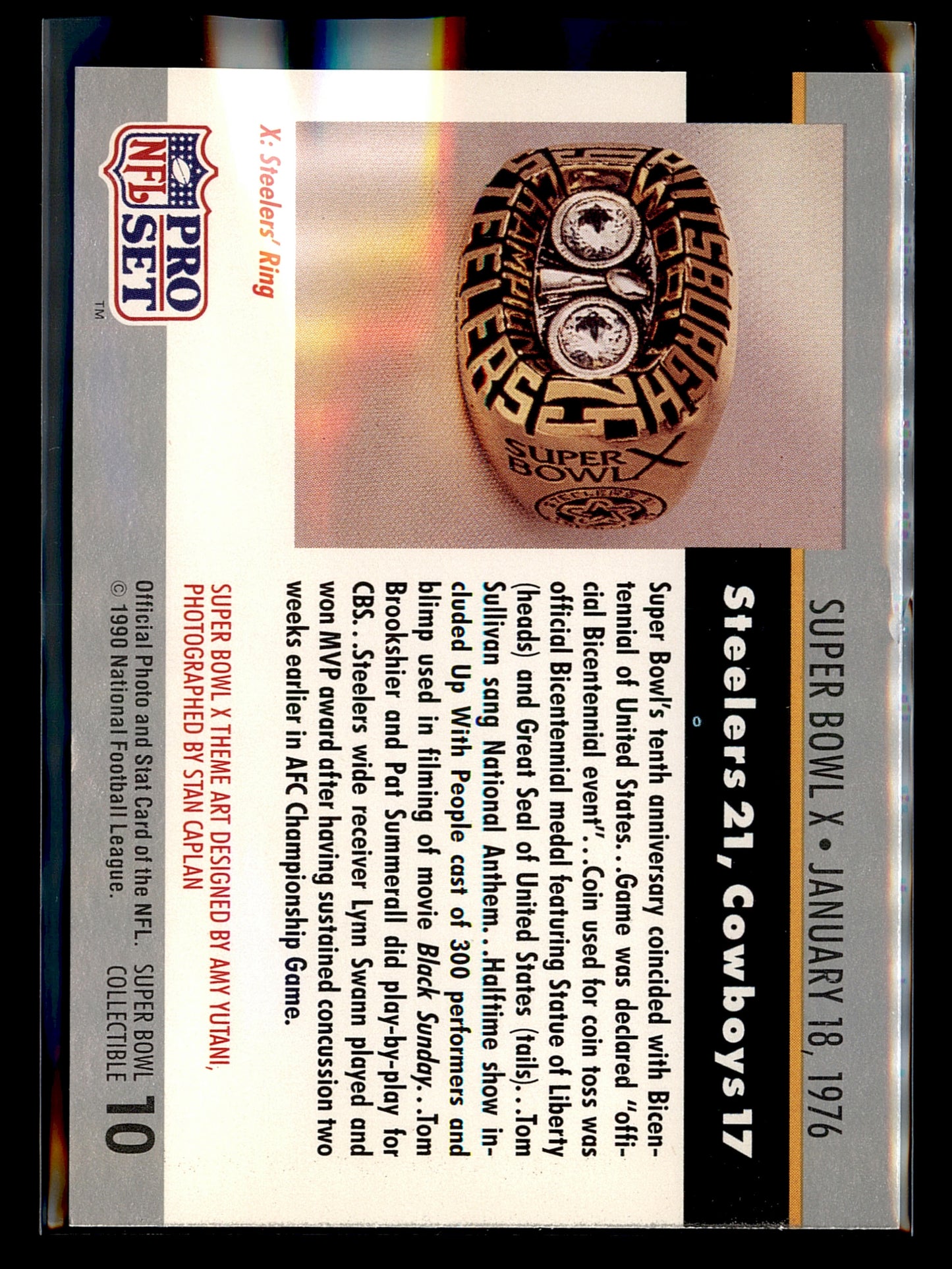 1990 Pro Set #10 Super Bowl X Super Bowl Collectibles