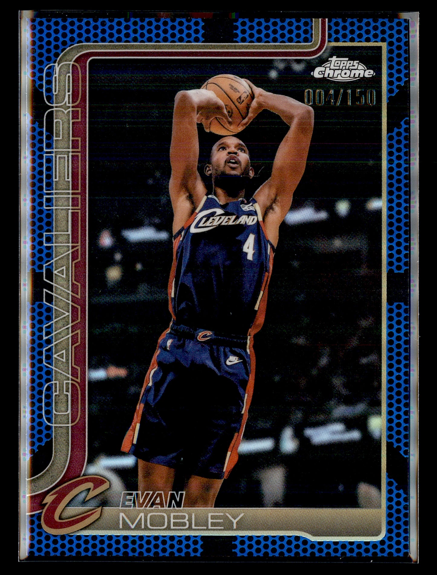 2026 Topps Chrome Update Evan Mobley Blue Basketball Refractor /150 Jersey Match