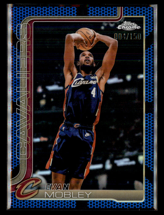 2026 Topps Chrome Update Evan Mobley Blue Basketball Refractor /150 Jersey Match