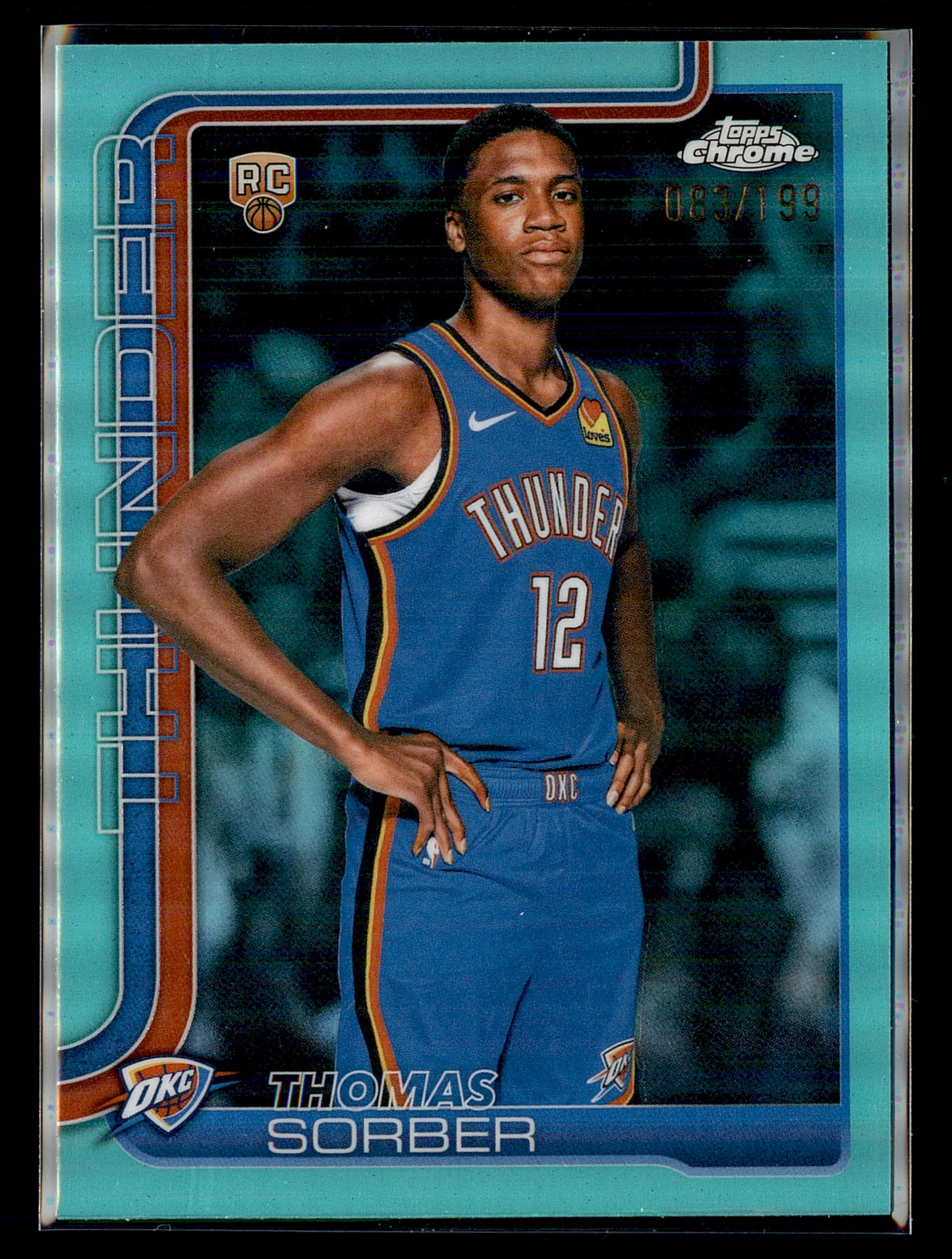2026 Topps Chrome Update - Thomas Sorber Rookie (RC) #165 Thunder /199True Aqua