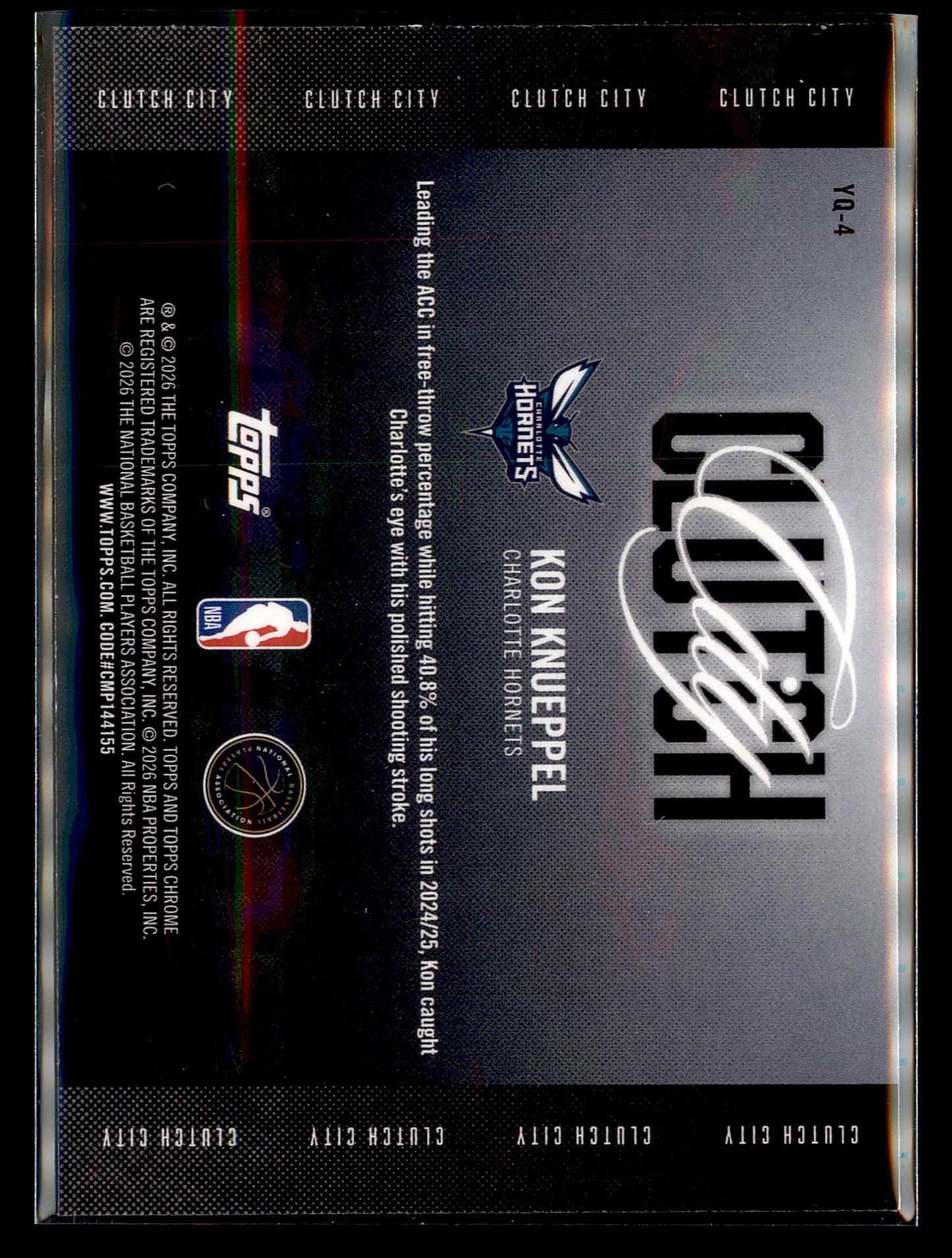 Kon Knueppel Clutch City Rookie 2025-26 Topps Chrome Update Basketball - Hornets