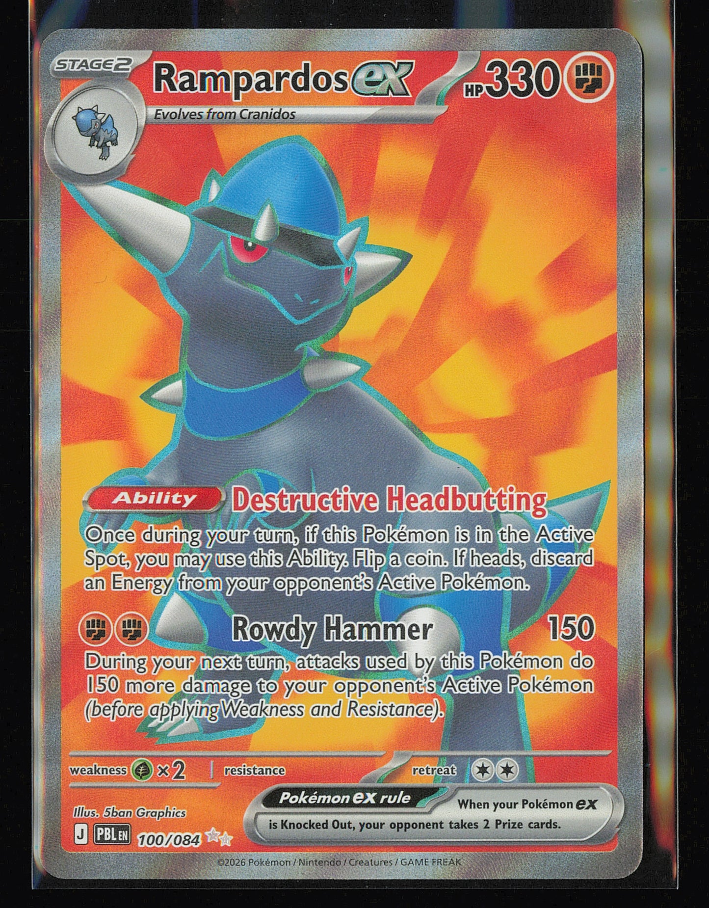 ME05: Pitch Black #100/084 Rampardos ex