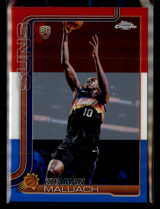 2025-26 Topps Chrome Update #160 Khaman Maluach Red White and Blue Refractor