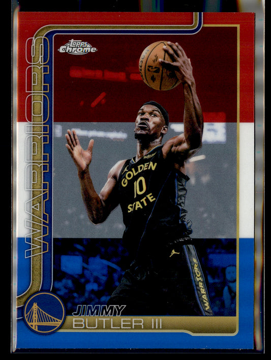 2025-26 Topps Chrome Update #15 Jimmy Butler III Red White and Blue Refractor