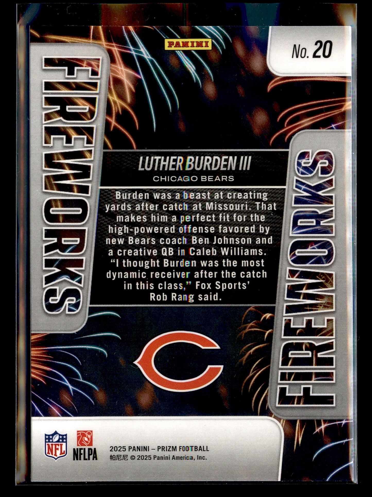 2025 Panini Prizm #20 Luther Burden III Fireworks