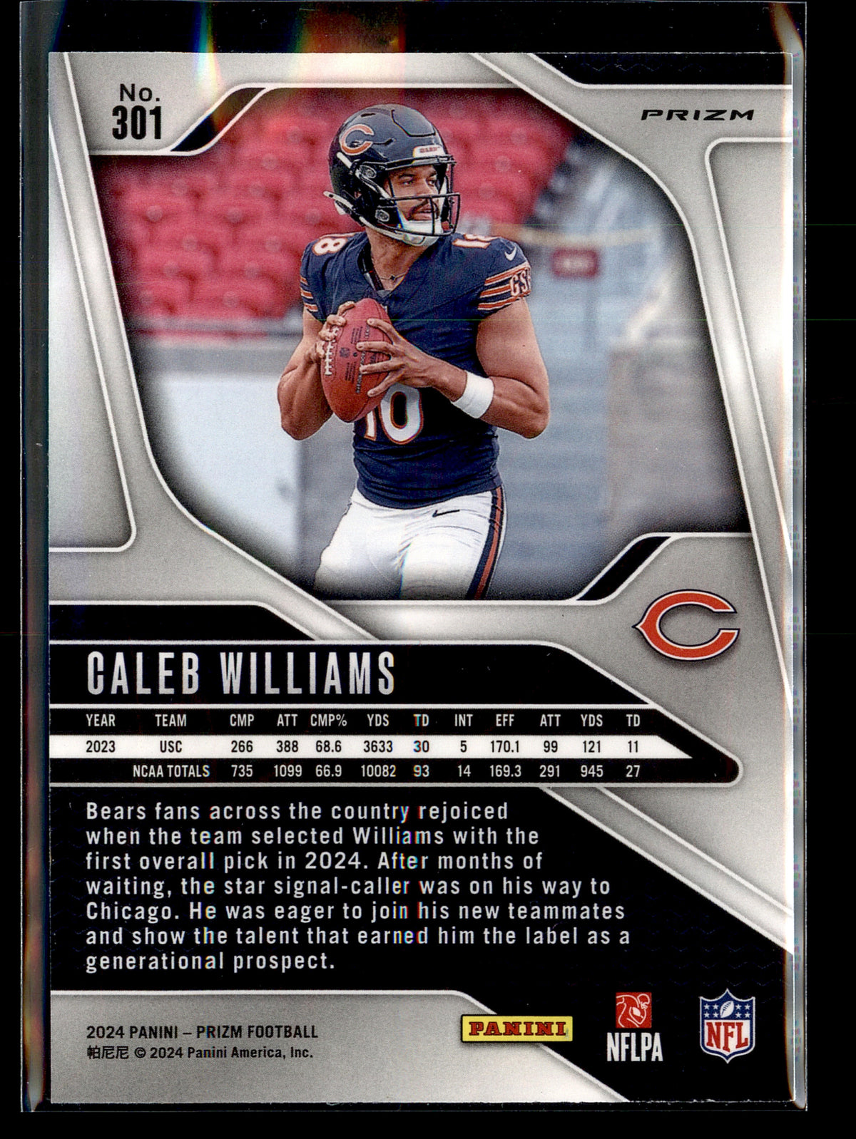 2024 Panini Prizm #301 Caleb Williams Green