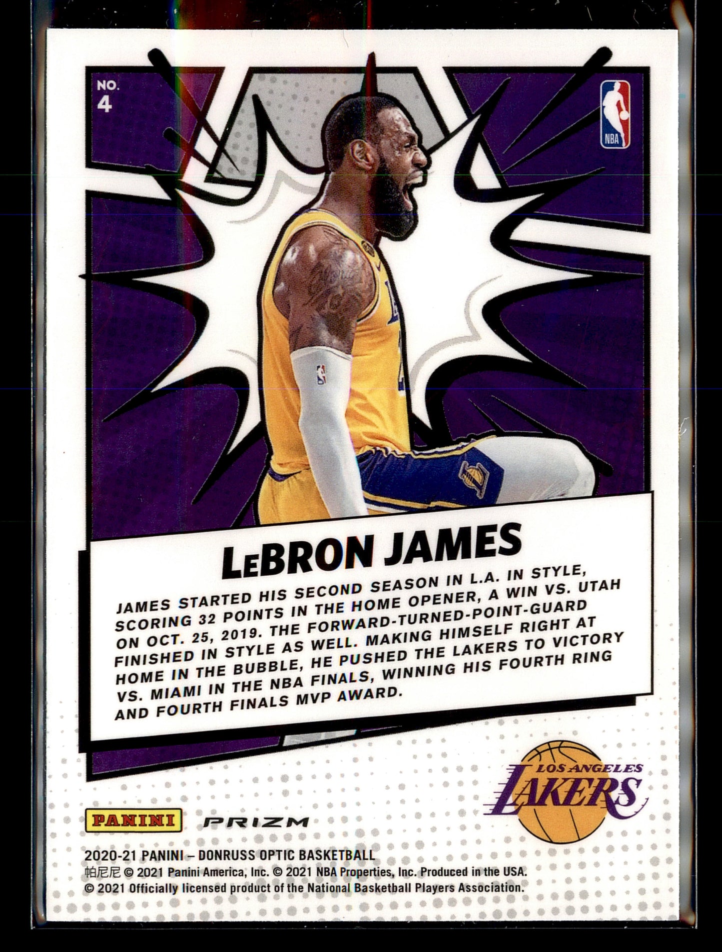 2020-21 Donruss Optic #4 LeBron James My House Holo