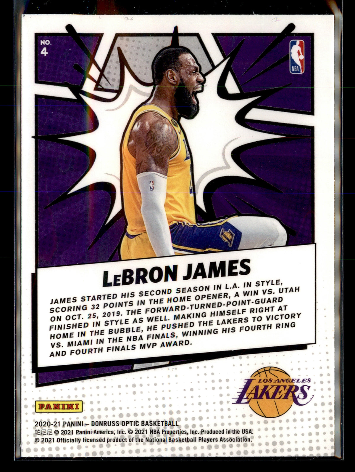 2020-21 Donruss Optic #4 LeBron James My House