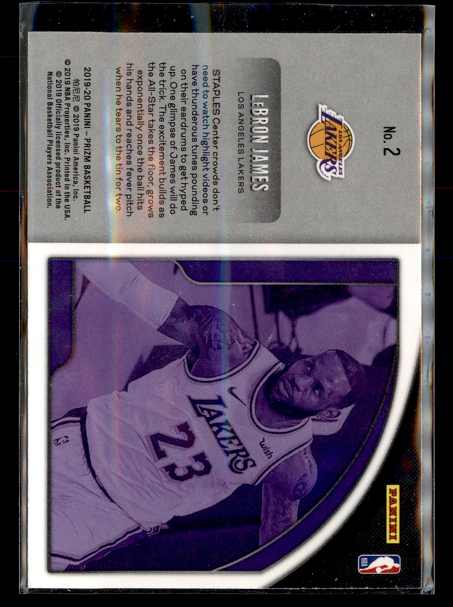 2019-20 Panini Prizm #2 LeBron James Get Hyped!