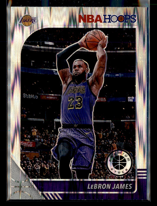 2019-20 Hoops Premium Stock #87 LeBron James Prizms Flash