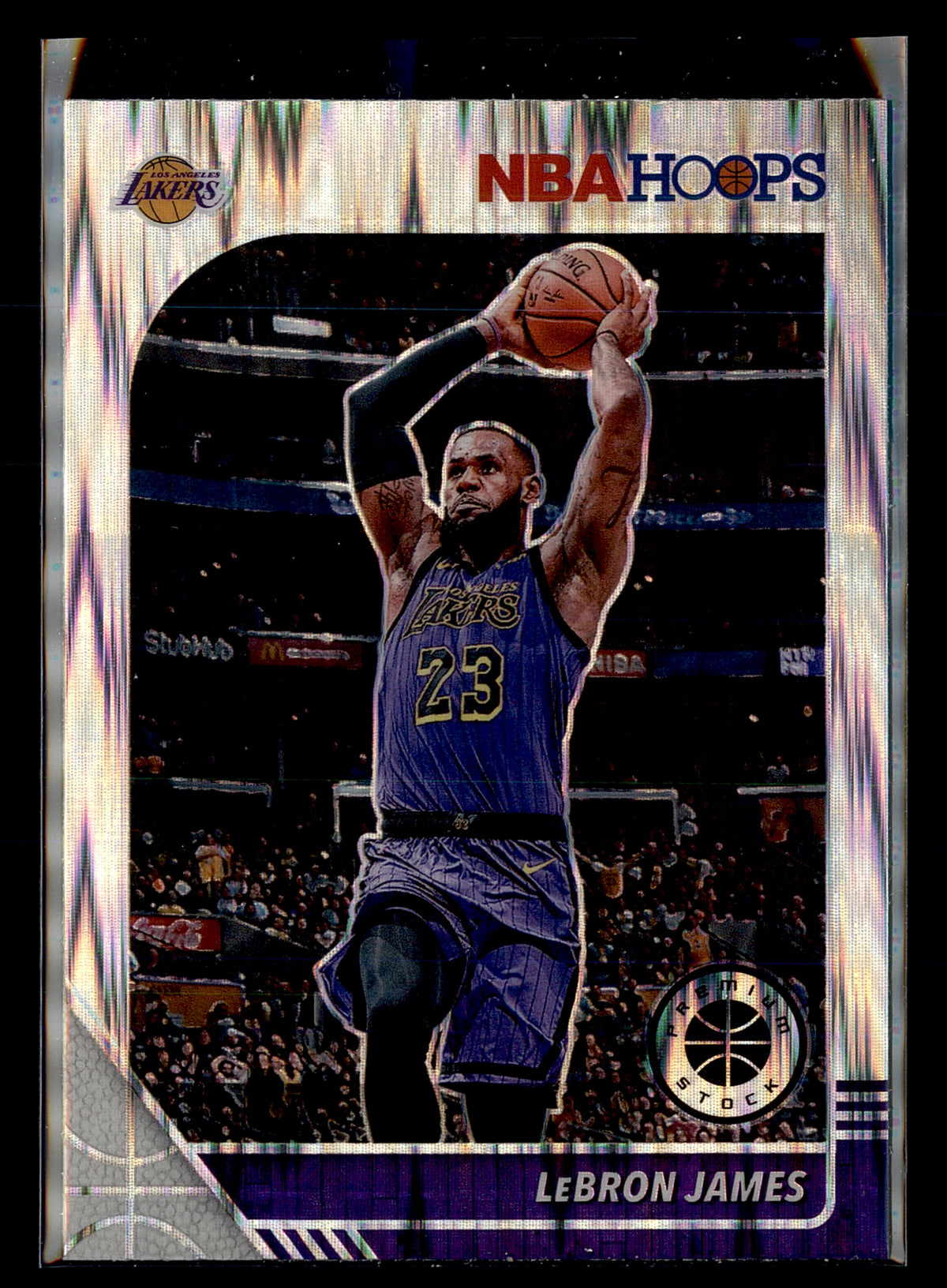 2019-20 Hoops Premium Stock #87 LeBron James Prizms Flash