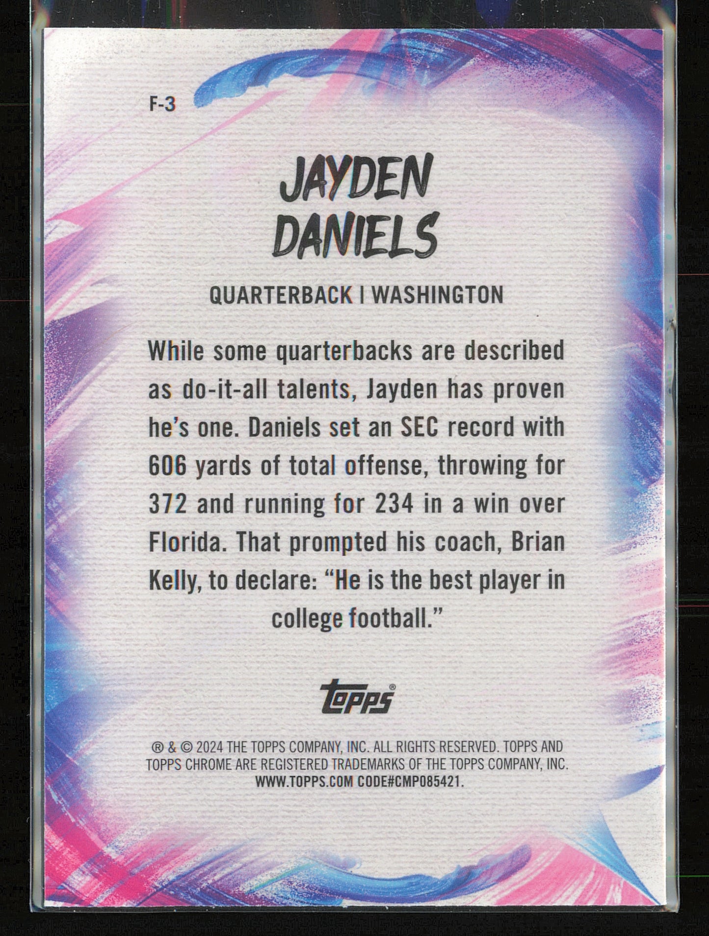 2024 Topps Chrome #F-3 Jayden Daniels Finesse