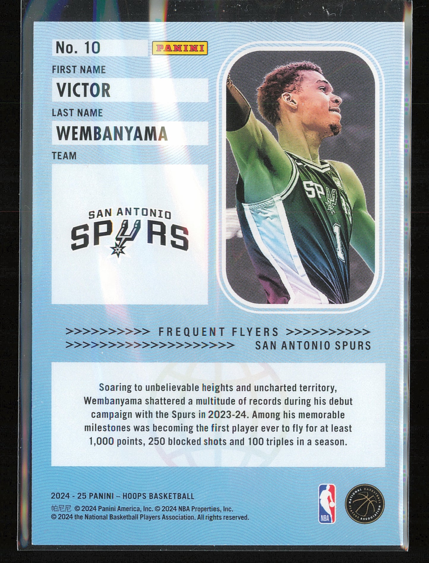 2024-25 Hoops Winter #10 Victor Wembanyama Frequent Flyers