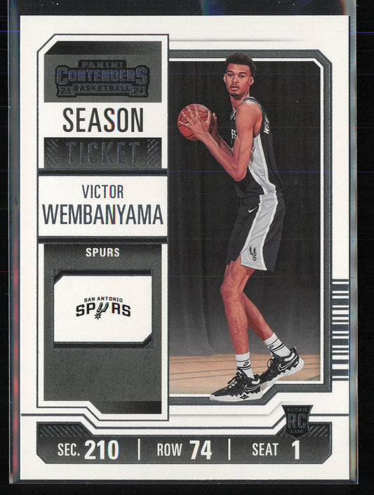2023-24 Panini Contenders #11 Victor Wembanyama Season Ticket Retail
