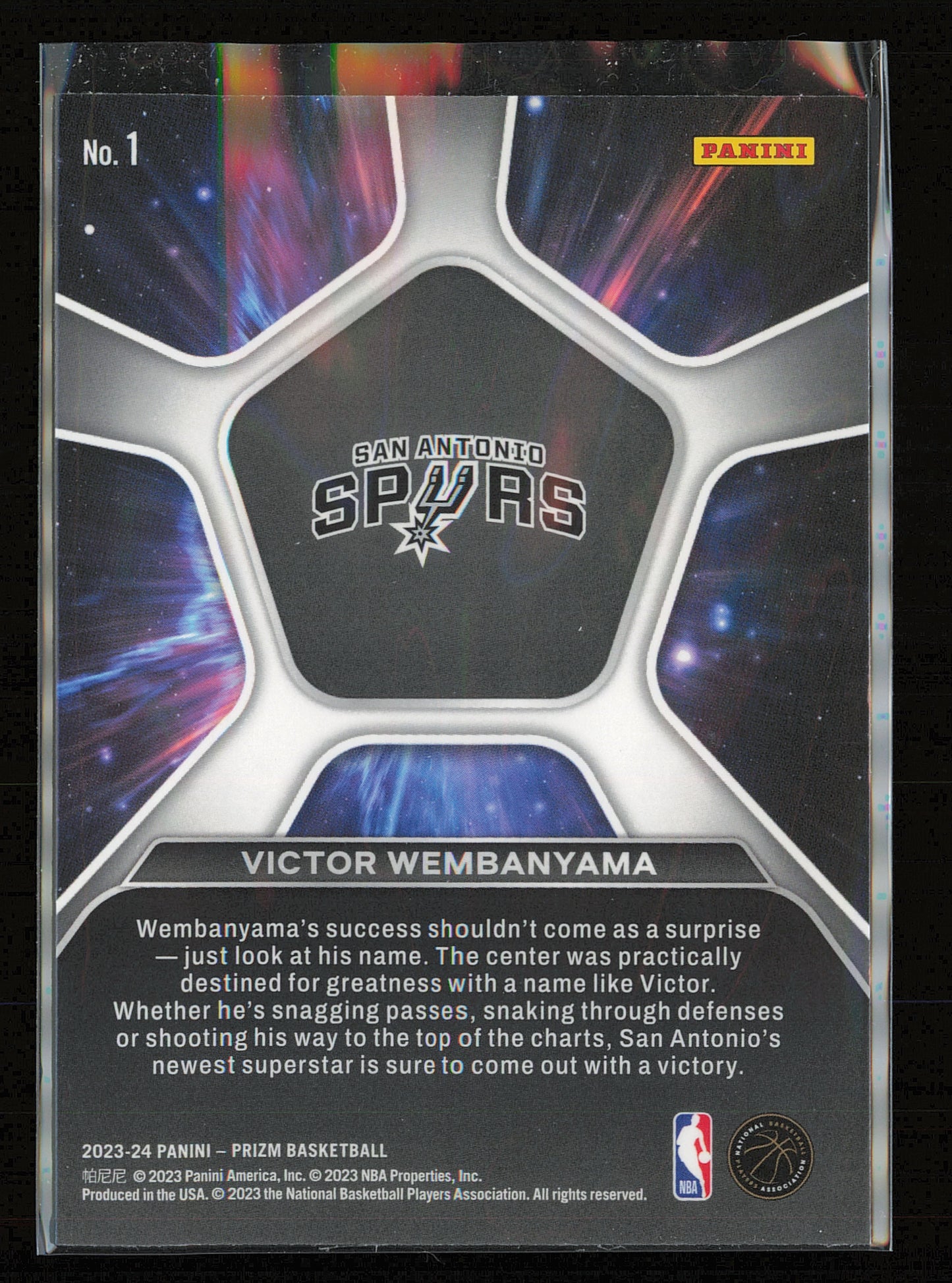 2023-24 Panini Prizm #1 Victor Wembanyama Deep Space