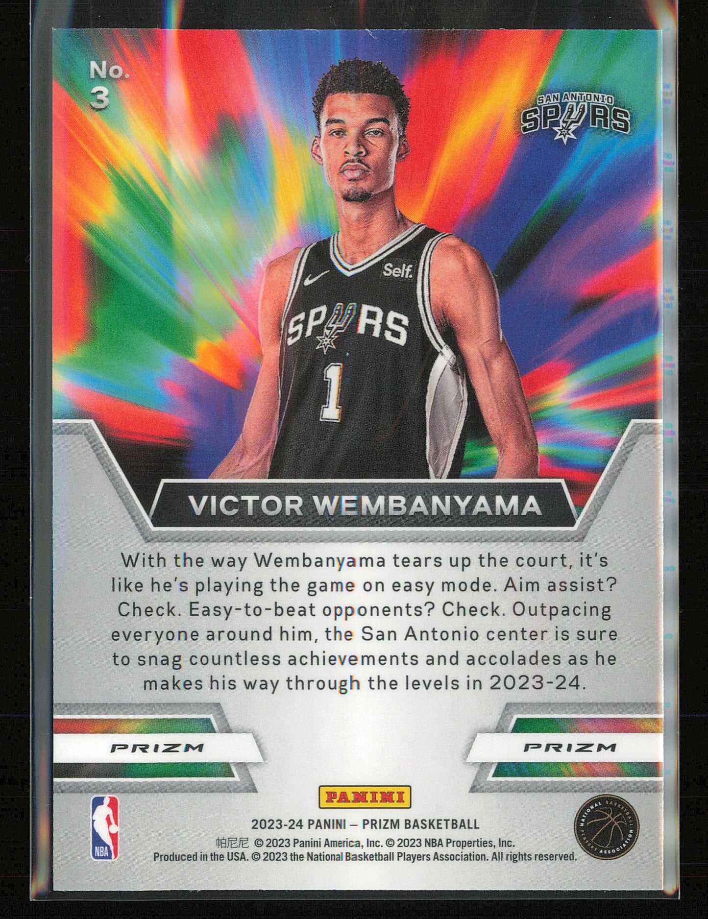2023-24 Panini Prizm #3 Victor Wembanyama Instant Impact Prizms Green